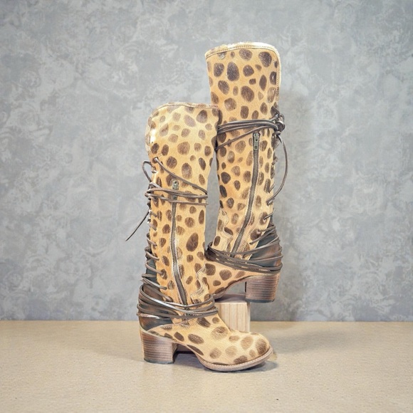 NEW in Box FREEBIRD by Steven Coal Leopard Corset Knee Boots 8 - Picture 5 of 16